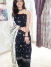 Noor – Black & White Cotton Suit Set with Sleeveless Chic Vibe