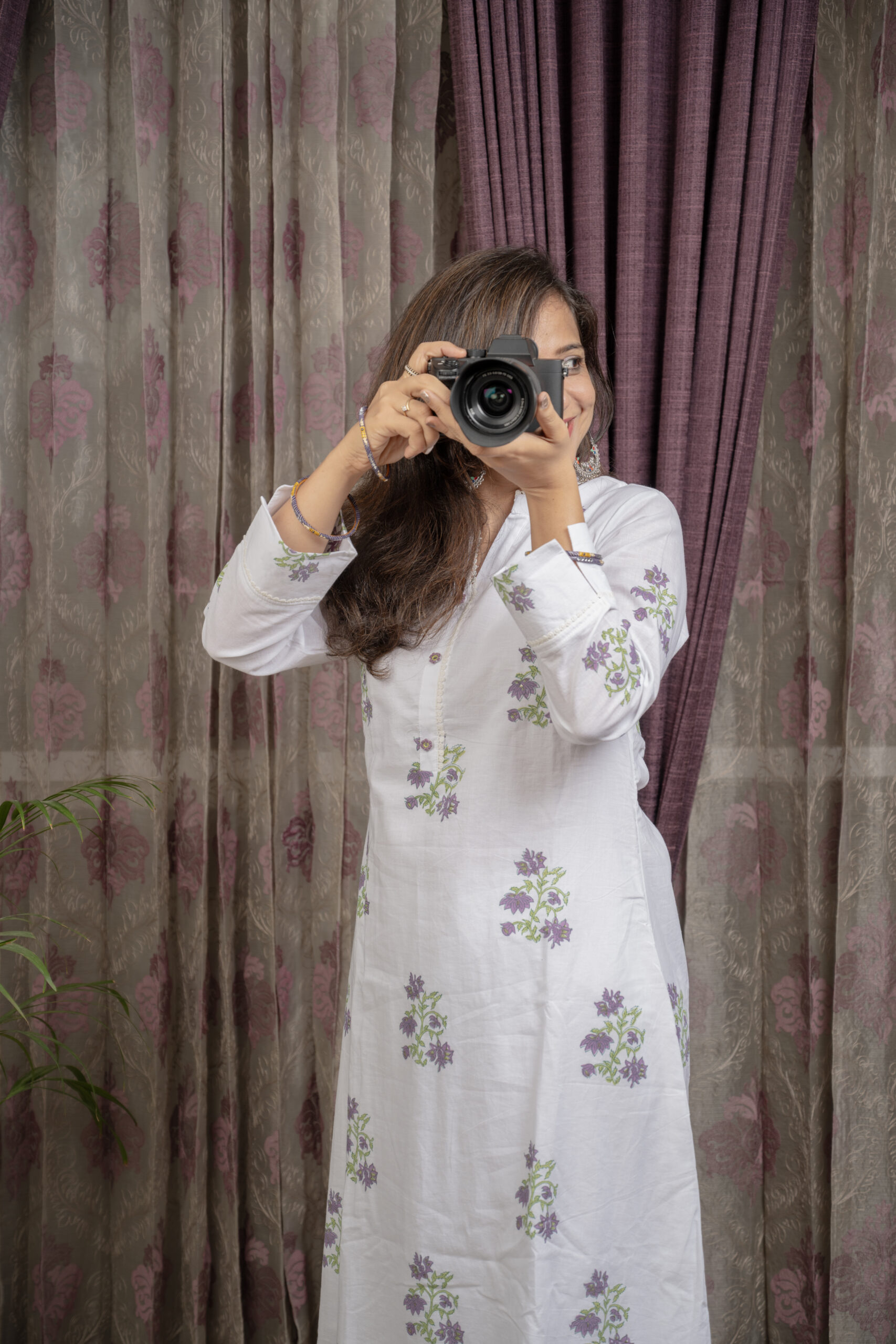 White Blossom – Cotton Kurta Set