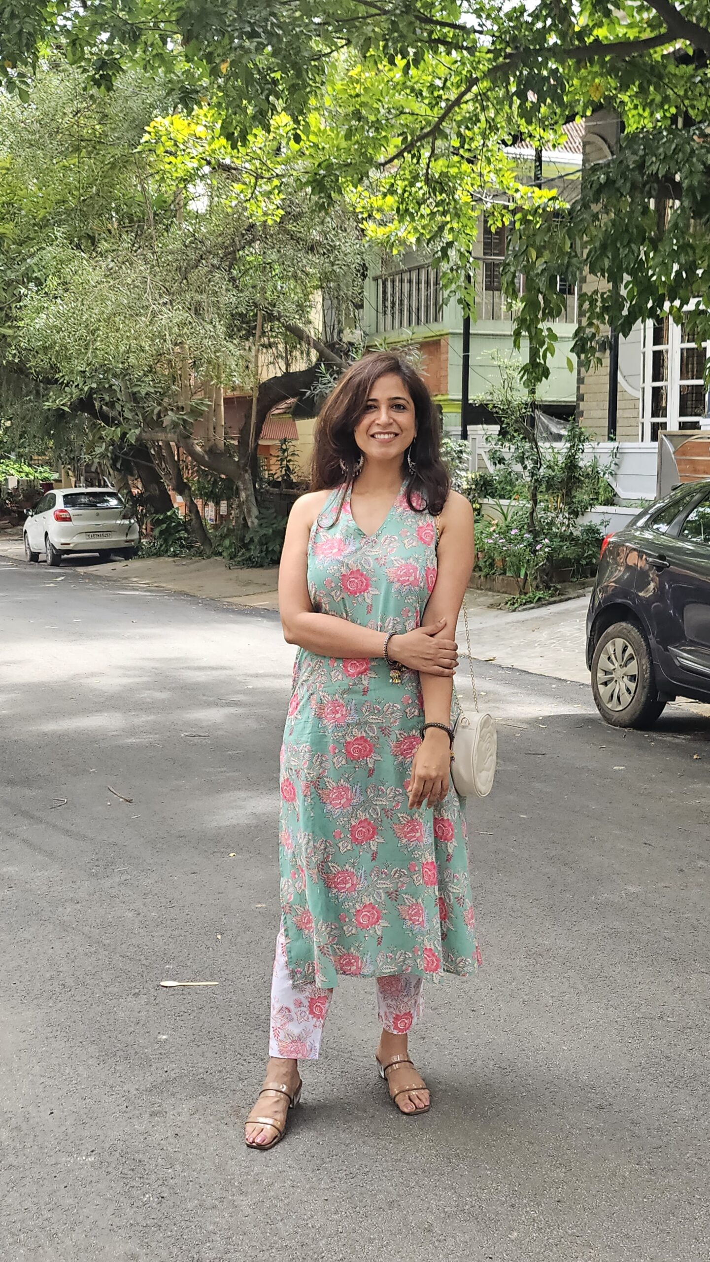 Pastel Green Floral Print Halter Neck Co-ord set - Image 4